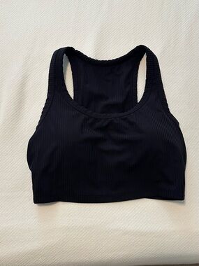 all in motion Black Ribbed Racerback Sports Bra